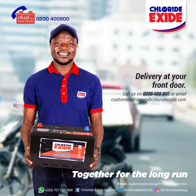 chlorideexideug's tweet image. Do you reside in Kampala and need a battery? There is no need to travel to our physical offices. Place your order by calling us 0200 400 900. #TogetherForTheLongRun