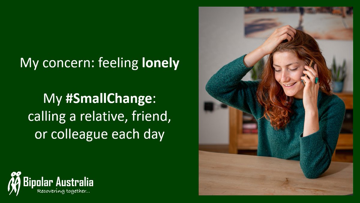 Sometimes a #SmallChange can help you to stay well while staying at home. What have you done to connect with others? Send us your tips and don’t forget to tag our friends @MAXsolutionsAU. 

For more help managing #bipolar during #COVID19, go to bipolaraustralia.org.au/go/covid19