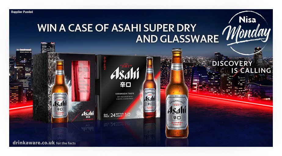 NisaLocally's tweet photo. Get excited for the weekend already with this week's beer-utiful #NisaMonday prize! RT+FOLLOW for your chance to WIN a case of Asahi Super Dry and 2 half pint glasses!
Who do you enjoy having a pint with?! 🍻 

T&amp;Cs: https://t.co/iAcvRIjOid
Closing date: 25th July https://t.co/LwDChYOQnV