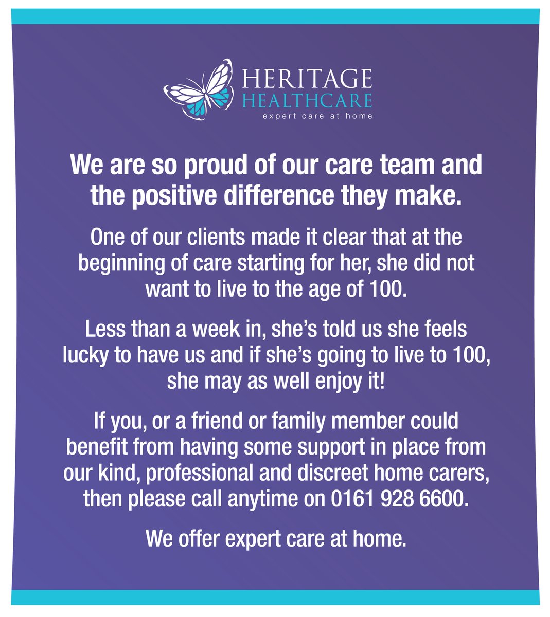 Thank you team! 💜 #amazing #carer #homecare #expert #Altrincham #Trafford #Cheshire