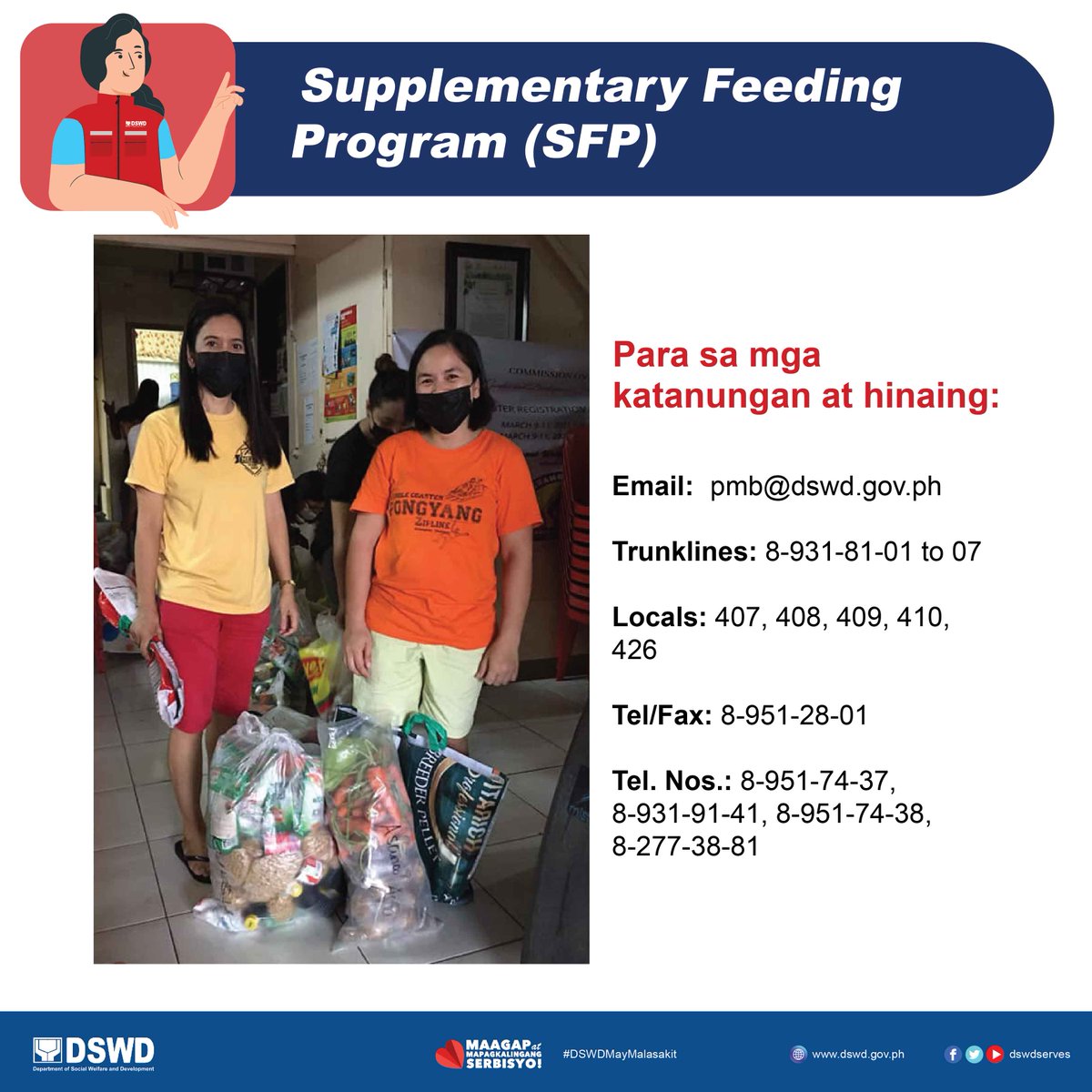 dswdserves's tweet photo. Ang Supplementary Feeding Program (SFP) ay parte ng kontribusyon ng Department of Social Welfare and Development (DSWD) sa Early Childhood Care and Development (ECCD) Program ng gobyerno.
Basahin ang infographics sa ibaba ang iba pang detalye!
#DSWDMayMalasakit
#DSWDSFP
3/3 https://t.co/j5VowshKmb