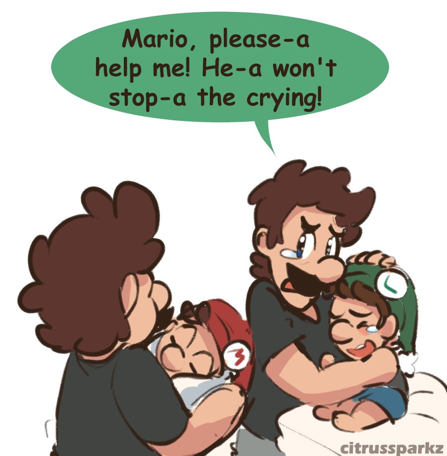 baby mario and baby luigi crying