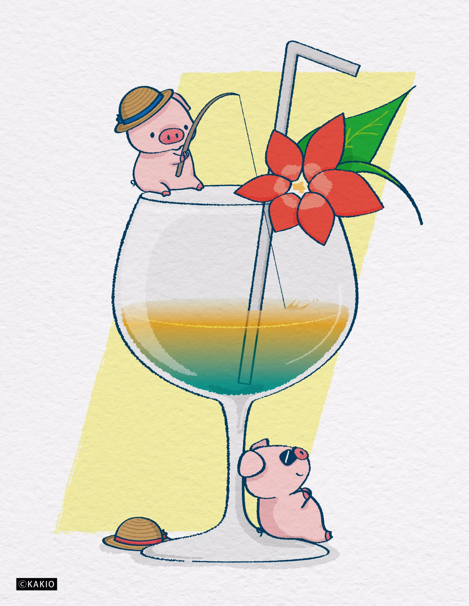 かきお Suzuriで販売中 ぶぅカンス イラスト イラスト好きな人と繋がりたい 絵描きさんと繋がりたい かわいいイラスト ゆるいイラスト 絵描き 落書き デザイン バカンス カクテル 釣り 夏 夏休み 動物 ブタ ミニブタ T Co