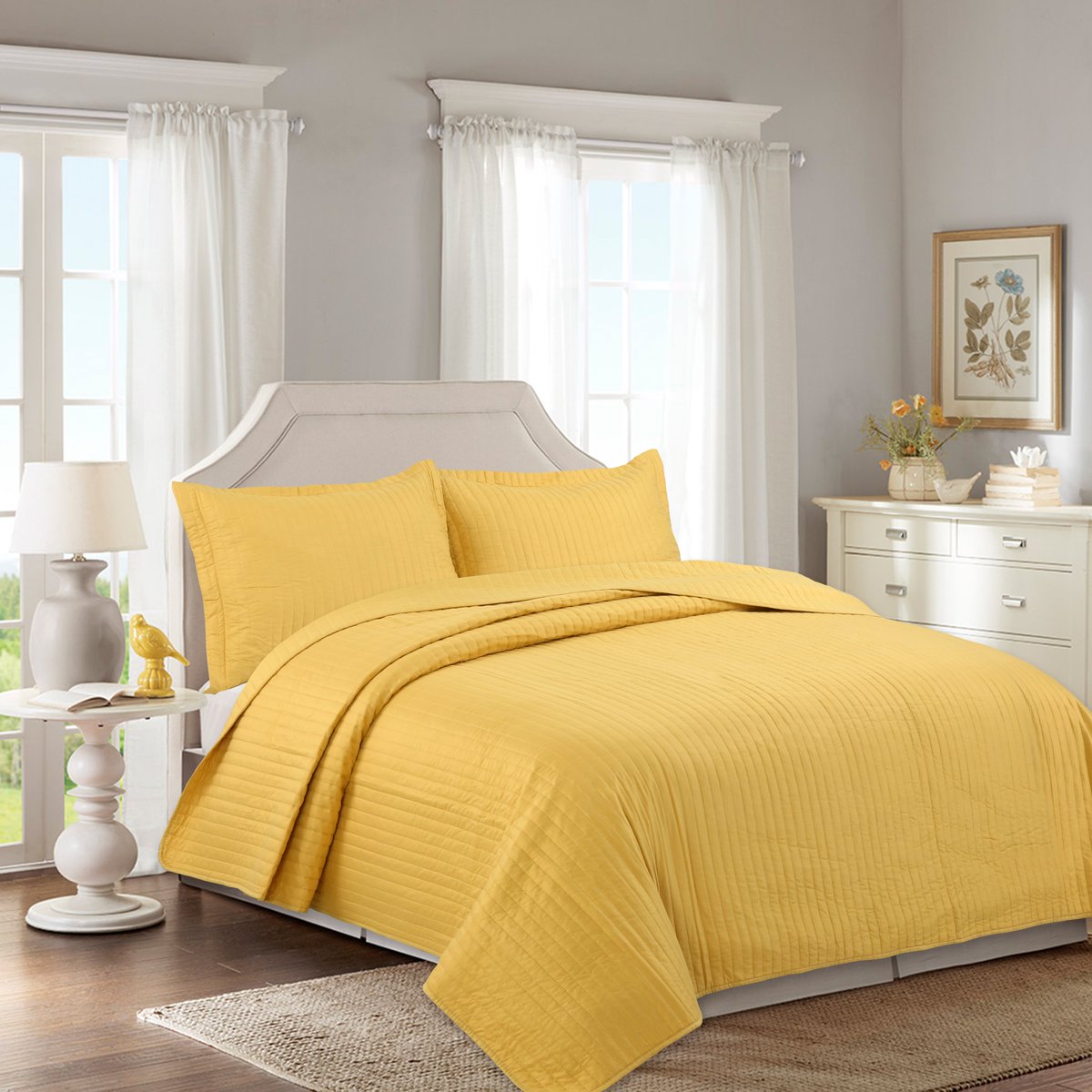 wangwan130513's tweet photo. #yellow #bedding #quilt #lightweight #coverlet #set #bedroom #decorative #bedspread #pillow #cover Creat Sharp look of your bed space with this solid yellow quilt set with 2 pillow shams. https://t.co/sPNBYFiDJt