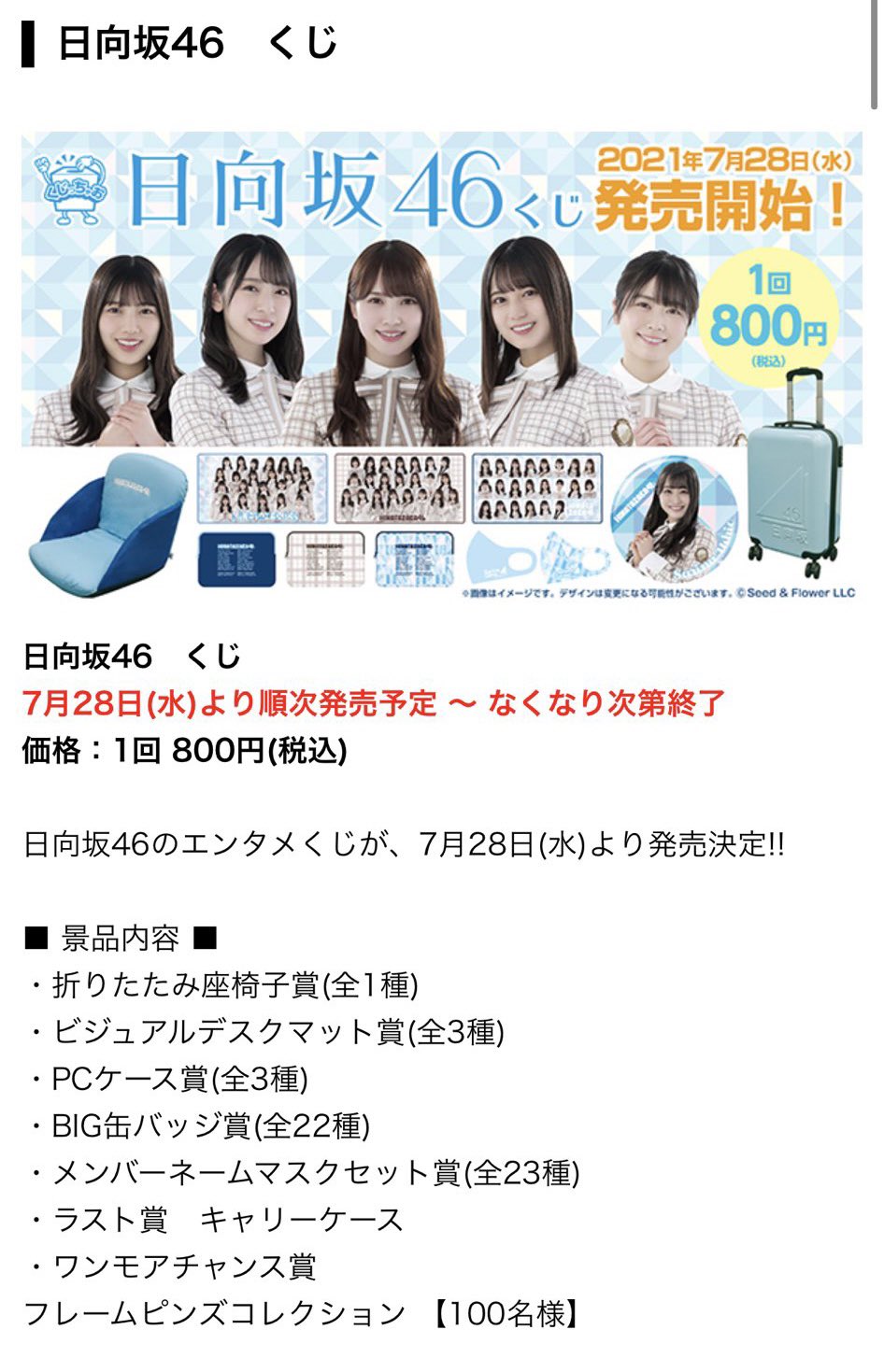 日向坂 ローソン くじ ワンモアチャンス賞 フレームピンズ