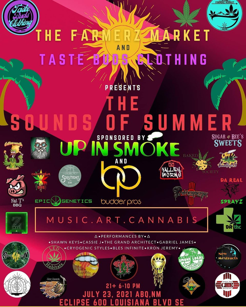 TheGrandArch's tweet photo. #thefarmerzmarket #tastebudclothing #grandarchitect #hiphop #cannabis #session #vendors #business #treez #nm #rollthru https://t.co/sVQvgtWDWV