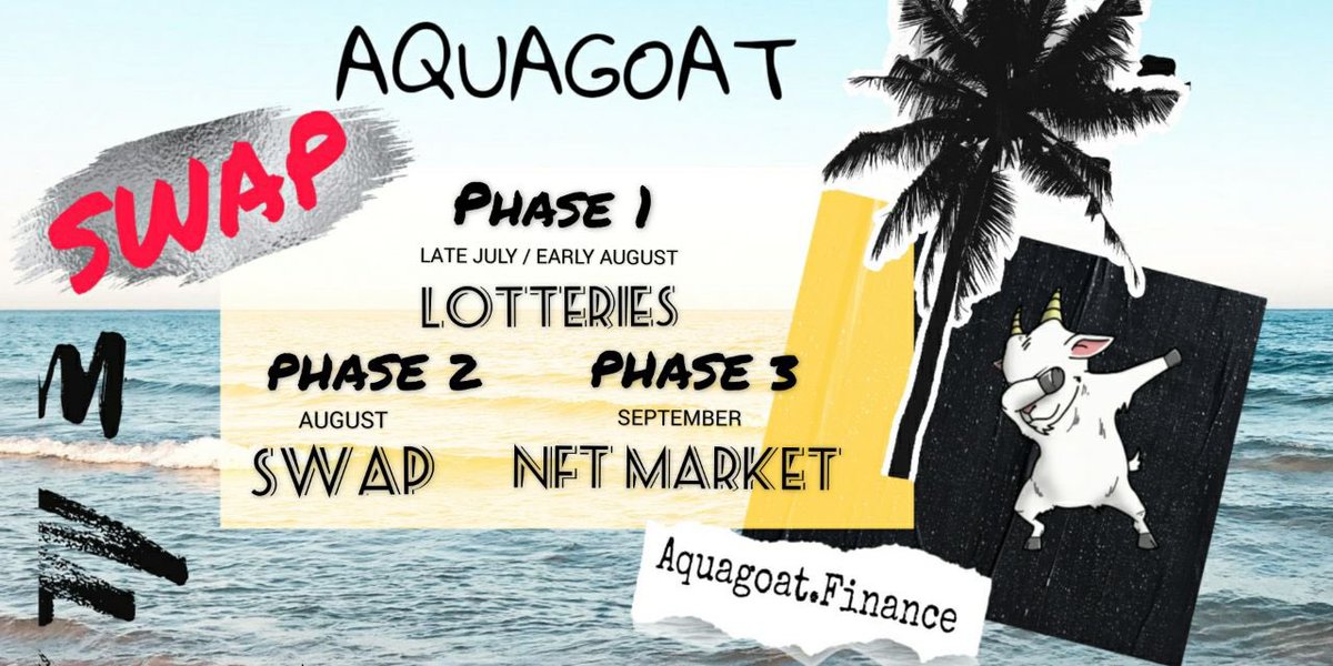 AquaBsc's tweet photo. Who’s ready for phase 1?! The team is working around the clock to make this #aquagoatswap stand out from the others.  With phase 1 you’ll be able to win aquagoat or bnb! Comment and let us know what phase you are most excited for! 🌊🐐 #AquaGoatBSC #BNB #CryptoNews #HODL https://t.co/6vwmV0X5Yc