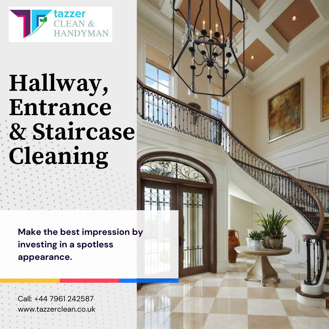 The first thing people see when they enter a building is the hallway, entrance and staircase. Make the best impression by investing in a spotless appearance.
info@tazzerclean.co.uk
#staircasecleaning #stairscleaning #cleaning #architecture #interiordesign #design #interior