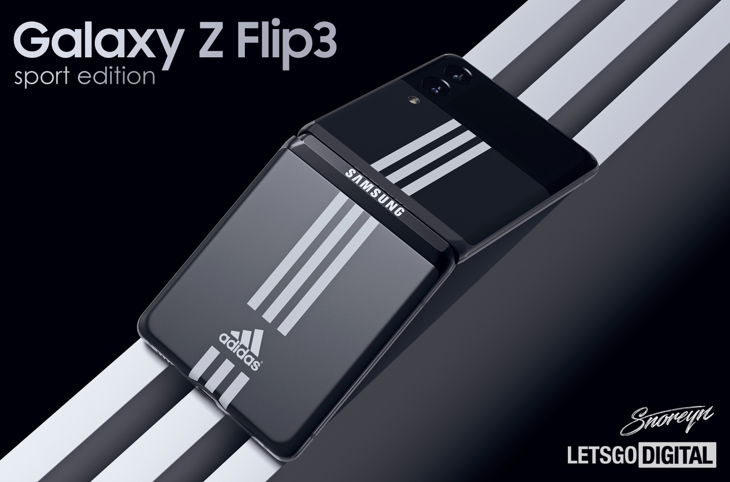 Quejar Corrección Espere LetsGoDigital - Mark Peters on Twitter: "Samsung Galaxy Z Flip 3 Adidas  Sport Edition👟 https://t.co/M3lCLPTusy Adidas recently sued Thom Browne  because of the use of three stripes. Do you see the resemblance?
