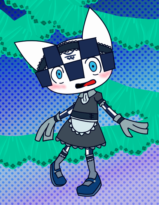 CORONANA2's tweet photo. #二次創作 #ミライトワ #Miraitowa 
メイド姿のミライトワ！！！！
完成しました！！！！！！！！！ https://t.co/oJYoTixtch