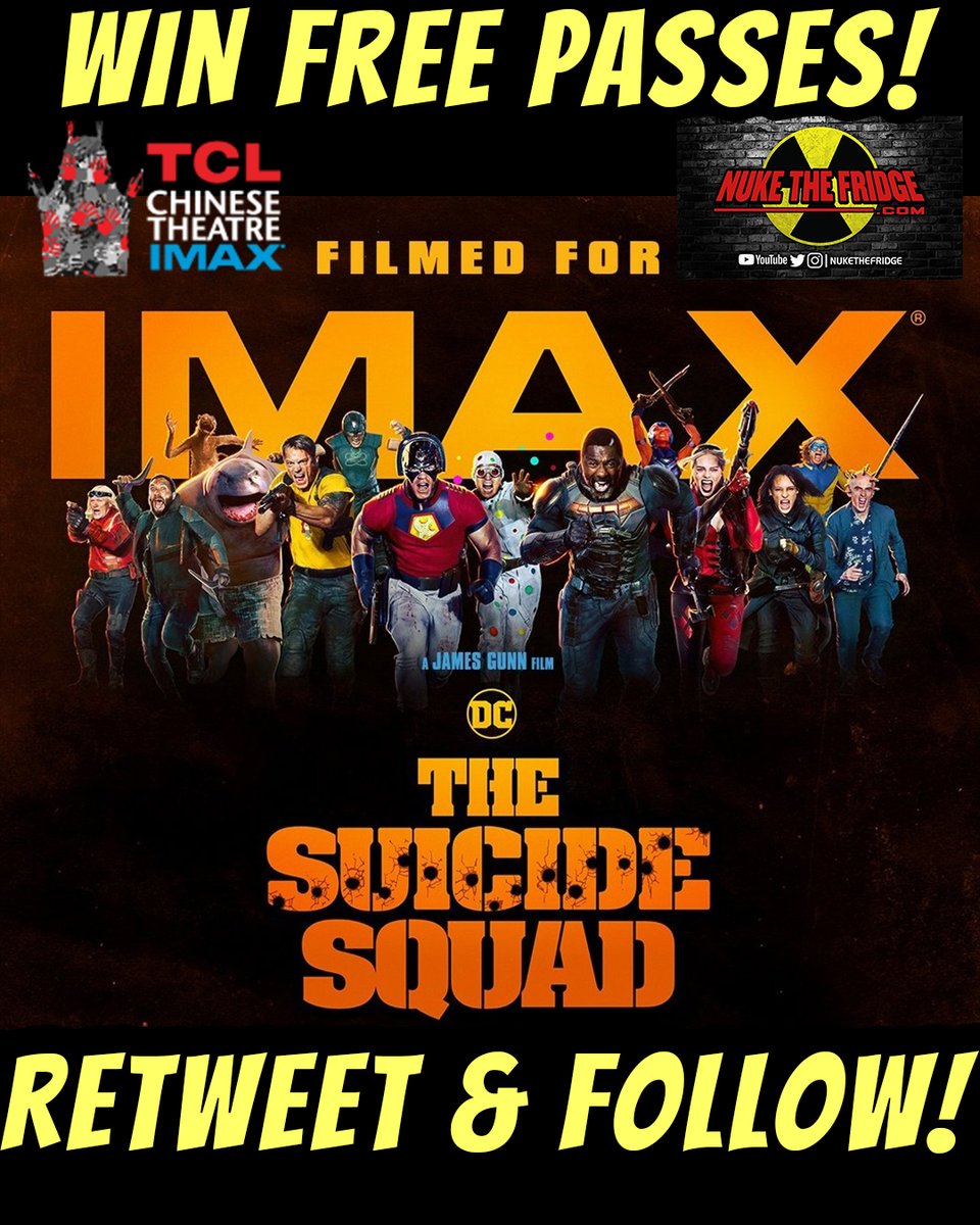 NukeTheFridge's tweet photo. Retweet &amp; Follow @NukeTheFridge + @ChineseTheatres for a chance to win FREE passes to @JamesGunn's #TheSuicideSquad in HOLLYWOOD!

Winners picked soon! 

Bonus: Follow us on Instagram https://t.co/xDgANxRpsN

GOOD LUCK! https://t.co/kELn3BwdIj