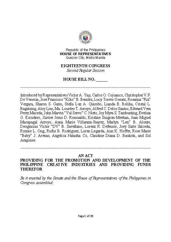 NLECSecretariat's tweet photo. Supported by more than 12 representatives in the House of Congress, know more about the Philippine Creative Industries development bill that will benefit our industry. 
Live Events - now recognized as a part of the Creative Industries.
 https://t.co/PzENAu473z https://t.co/74LwZmsEzq