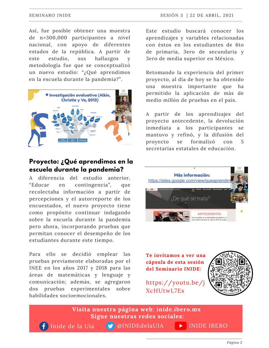INIDEdelaUIA's tweet photo. #NotaINIDE |Conoce más sobre los proyectos "Educar en contingencia” y "¿Qué aprendimos en la escuela durante la pandemia?" liderados por @medinagual (@EducacionIbero)👇
▸Lee la nota en PDF: https://t.co/LEEh5ZJa7R
#CompromisoINIDE https://t.co/HLOHJN64F8