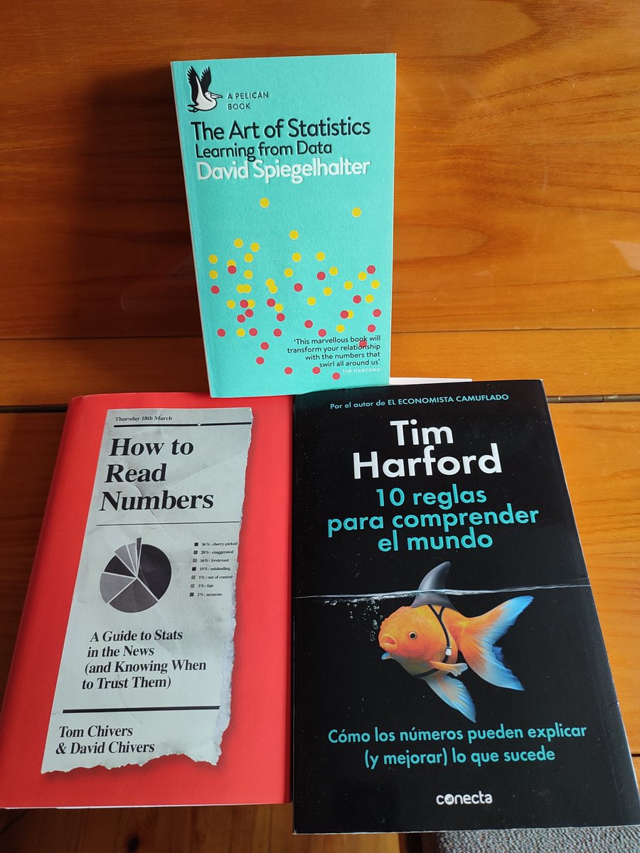 sergiouribe's tweet image. Summer reading 🤓 @TomChivers @TimHarford and re-reading @d_spiegel #numericalLiteracy