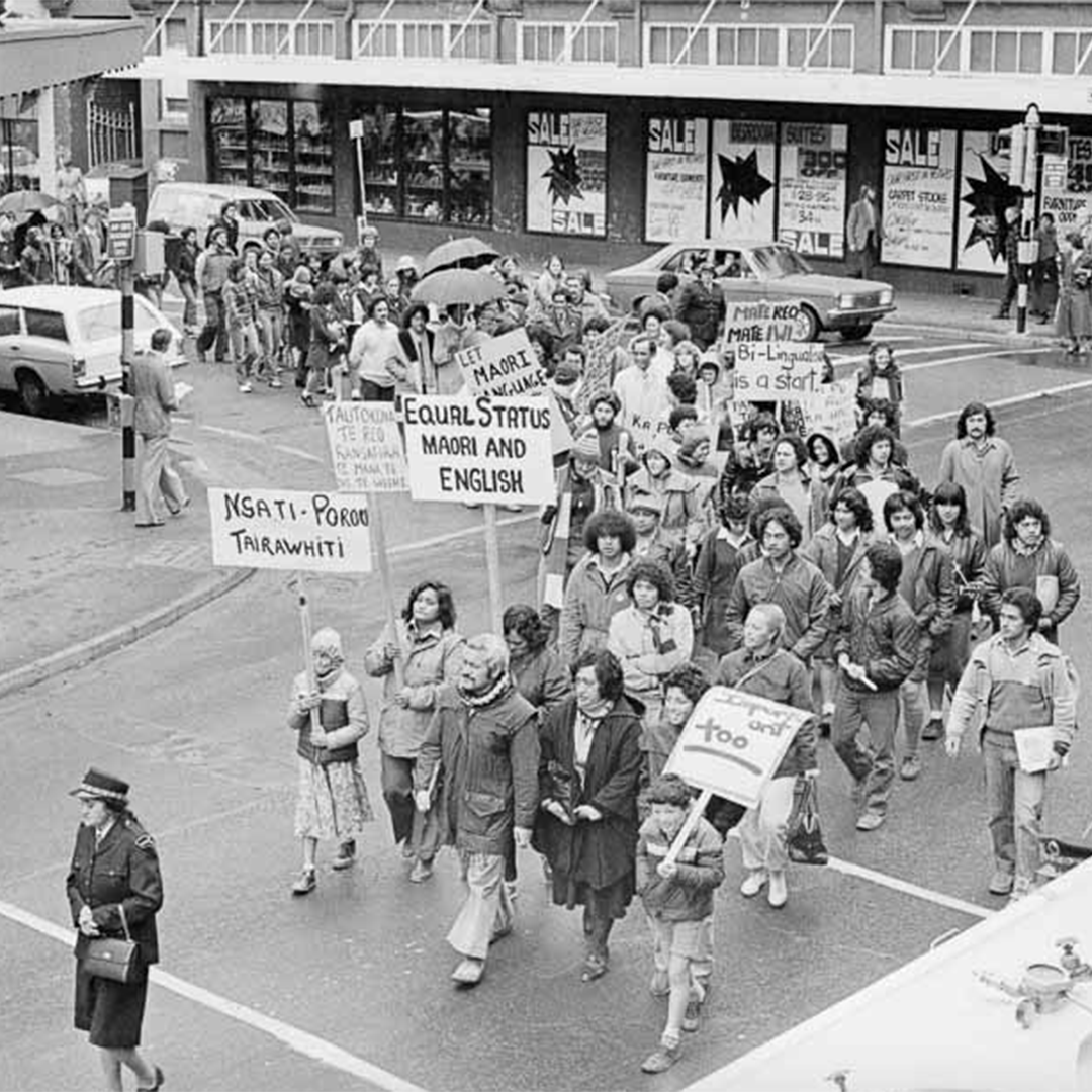 reomaori's tweet photo. 2021: Ban te reo
1980: Equity for te reo
40-years after our whānau marched for te reo to be an official language in its own land: some still want it banned. Thank you to all New Zealanders who support te reo Māori. Kia kaha Aotearoa! Kia kaha te reo Māori! https://t.co/X2cg8x8m96