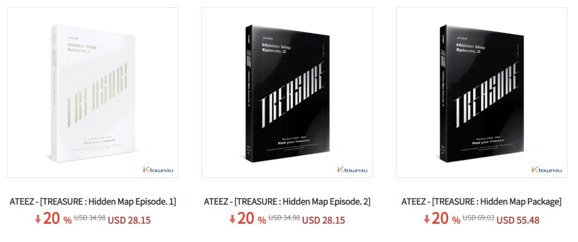 ☀️Collaboration x @ATEEZvotestream

🔥TREASURE : Hidden Map / Episode. 2
🔥TREASURE : Hidden Map Package
🔥20% Discount

Purchase Link➡️bit.ly/2TmXxFG