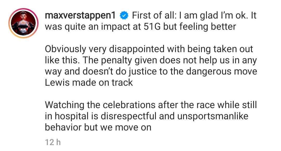 #MaxVerstappen had a word for dirty driver #LewisHamilton from the #BritishGP accident. #FIA #Formule1 https://t.co/DqXaNC91pa