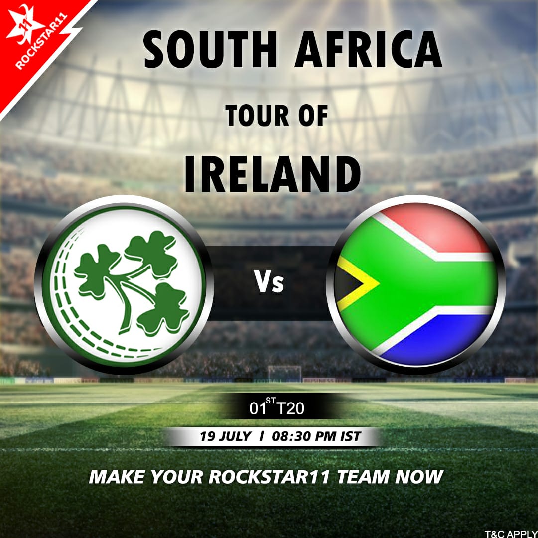 Rockstar11Offi1's tweet photo. South Africa vs Ireland

Make Your Rockstar11 Team Win Real Cash

Download App Now-
https://t.co/aNFBjB7dtb 

#Join #contest #cricket #team #win#Cash #Download #app #now #rockstar11 https://t.co/qOo4VbbR6e