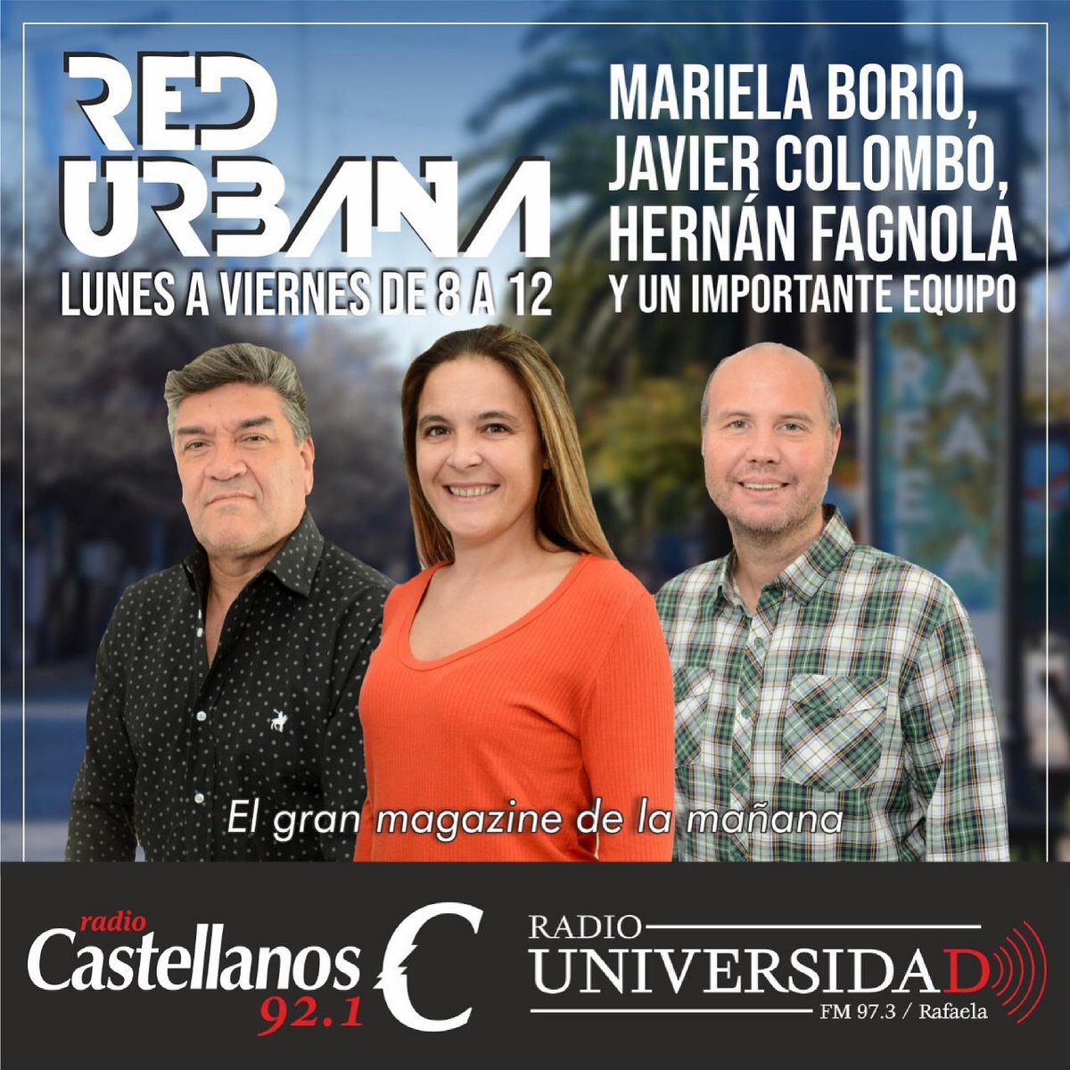 Universidad973's tweet photo. Quedate en casa que nosotros te informamos! 🙌🏻.

Hasta las 12 somos tu mejor compañía con #RedUrbana 💪🏻.

🎙Viví la mañana con #MarielaBorio junto a #HernanFagnola, #JavierColombo y un gran equipo!

#RadioUniversidad #RadioCastellanos 📻 https://t.co/k5SaSMgC8o