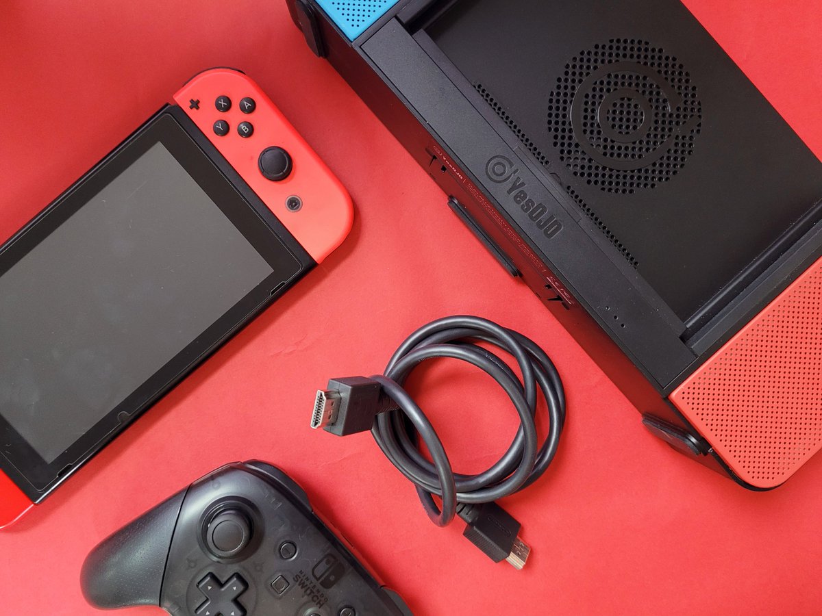 OfficialYesOJO's tweet photo. Don't forget our exclusive YESOJO speaker dock. That's all you need in the pic to activate Switch TV mode. Now on sale on https://t.co/bcO4mweaUx for just $69. https://t.co/9mD8LlG9NP