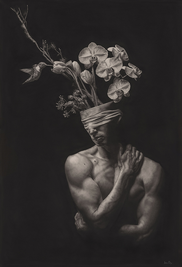 JonoDry's tweet image. 'Nurtured Nature (Male)' - 2019 
This is the male counterpart to the ‘Nurtured Nature’ pair of figures.  I would love to hear your interpretations 

#hyperrealisticpencildrawings #hyperrealisticart
#graphite #pencildrawing