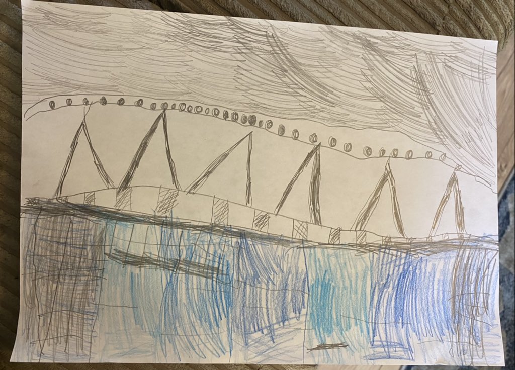 daniellekerr_'s tweet photo. @ALishakClass Lucy said “my favourite memory was going to see the swing bridge in real life so we could look at it and draw it, we got to go in a school trip for the first time!”. Here is her drawing of her memory https://t.co/tdPrdCMrVI