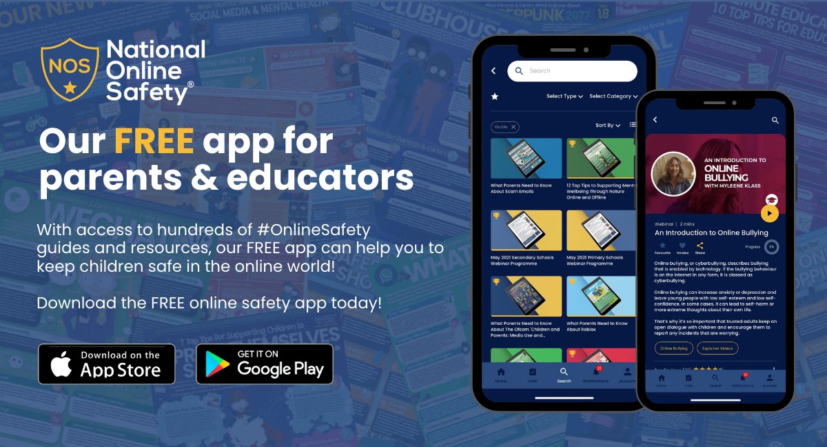 Have you downloaded our FREE #OnlineSafety app? 📱

Our app for parents &amp; educators provides access to hundreds of free online safety guides and resources! 🙌

There's a world of #OnlineSafety at your fingertips! 🌎

Apple: hubs.ly/H0SxBw40
Android: hubs.ly/H0SxBw50