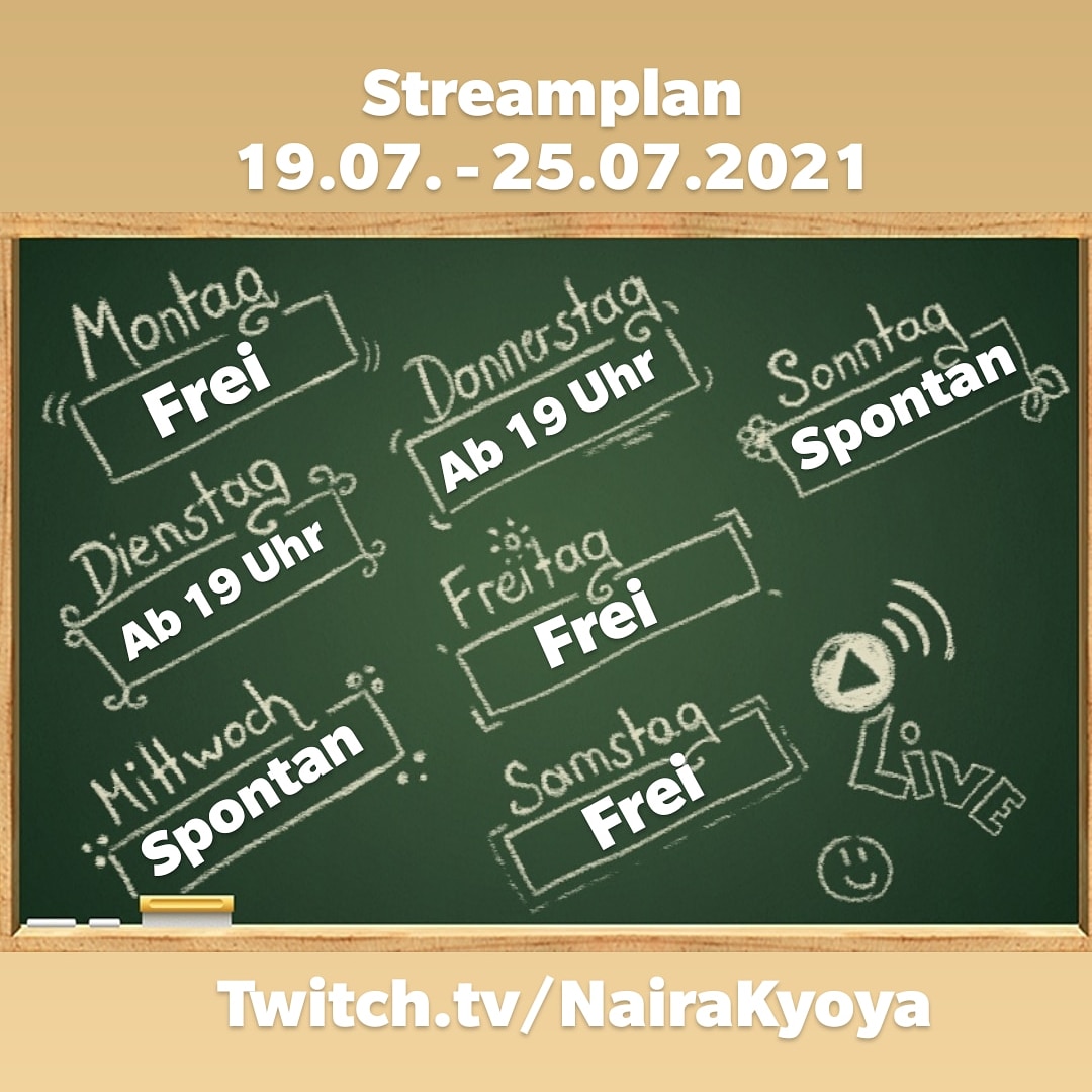 NairaKyoya's tweet photo. Neuer Streamplan 💚
#twitchde #twitch #twitchstreamer https://t.co/I37MWFQgdE
