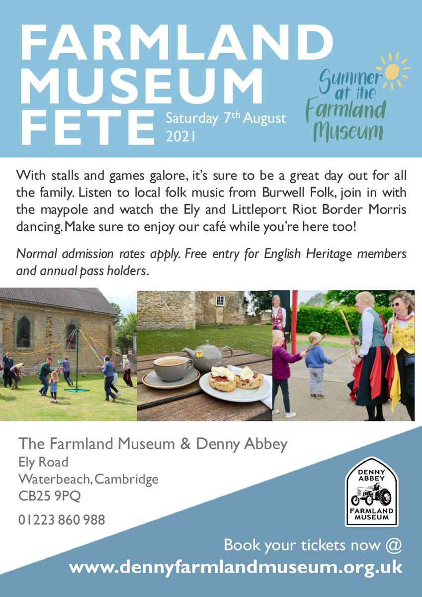 Calling local craftspeople and small businesses: Would you like a stall at our Summer Fete on Saturday 7th August? 

Drop us a line to info@farmlandmuseum.org.uk for more information!

#summerfete #cambridgecrafts #farmlandmuseum