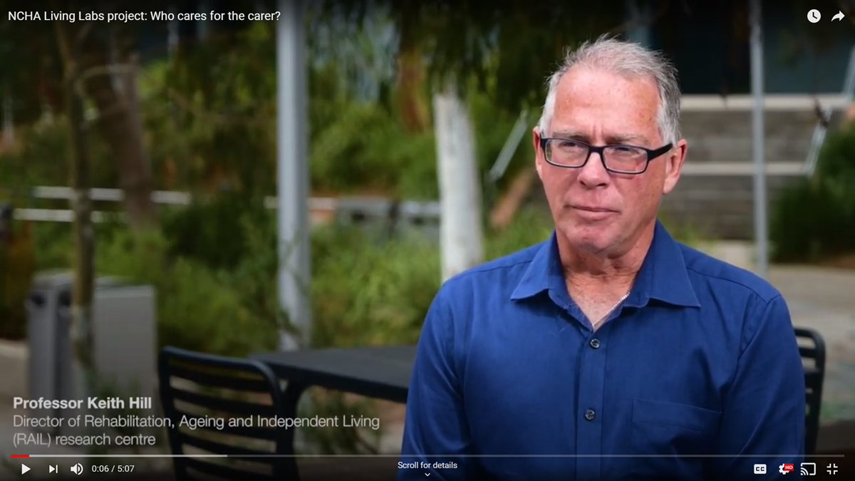 New video highlighting our National Centre for Healthy Ageing funded "Who cares for the carer" project - see youtu.be/jRD-WwlLGLI