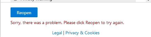smoon_lee's tweet photo. Brilliant Start to Monday, Portal tells me to re-open the ticket  - Request Denied! 🤦‍♂️ #Microsoft #MondayIssues https://t.co/iXO12fBVBi