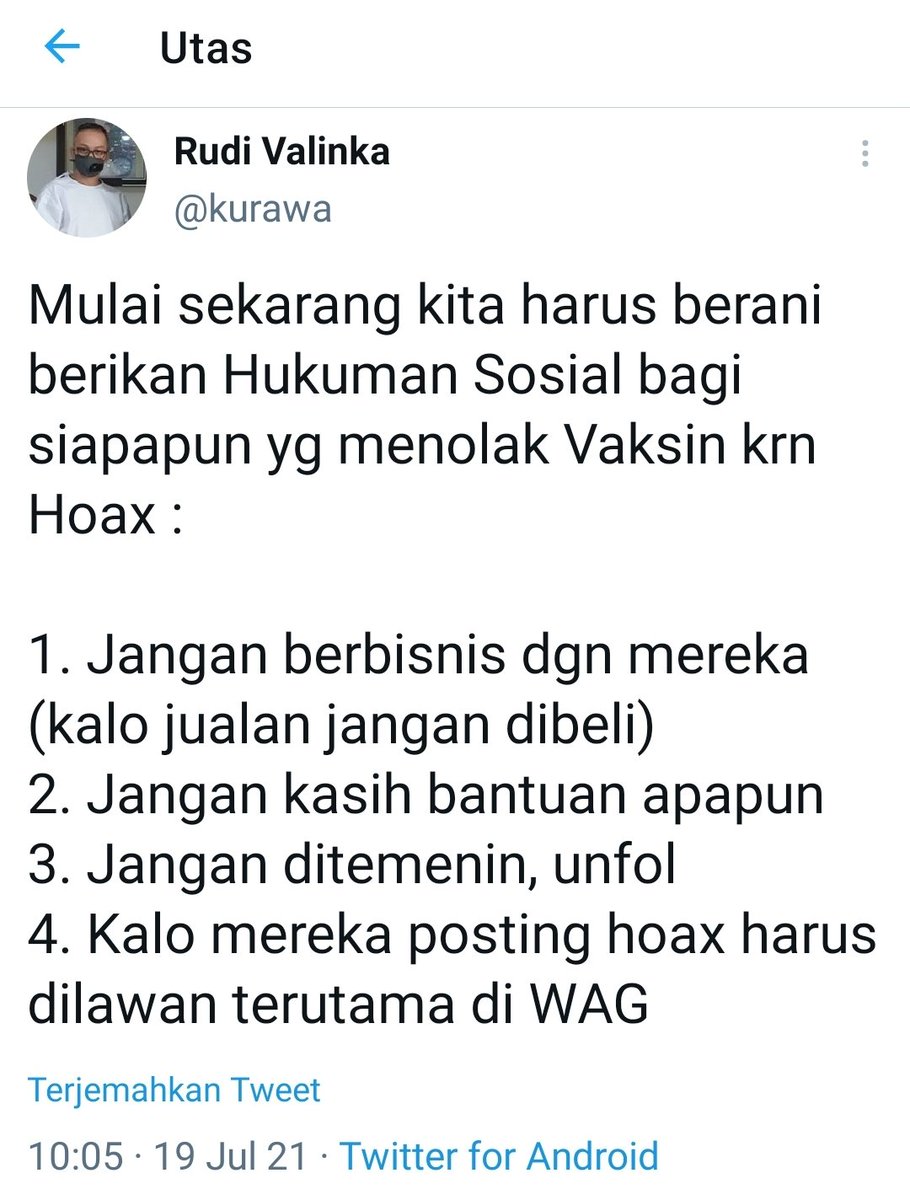 kurawa's tweet image. Gaes twit ini beneran bikin kelompok antivaksin emosi dan ketakutan dengan alasan macam2.

Gue minta tolong sebarkan potongan twit ini ke berbagai WA grup.. bilang aja dari gue yg minta dengan segala konsekwensinya yah plis 🙏