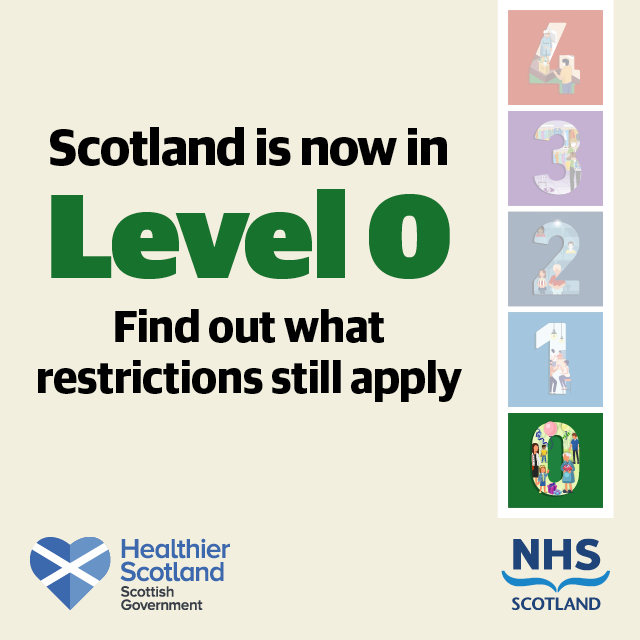 FifeCouncil's tweet image. From today, all of Scotland will move to Level 0.
Protect yourself and others by knowing the rules -gov.scot/coronavirus
#stickwithitfife #notgivingin