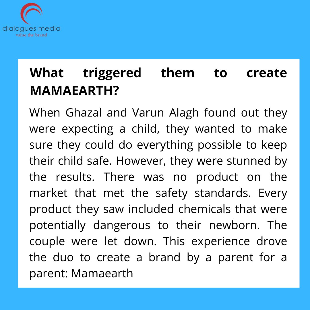 DialoguesMedia's tweet photo. The Parents who become #entrepreneur - Varun and Ghazal. And create a #successful #brand. Read the journey of #mamaearth 

#buisnessman #product #branding #startup https://t.co/z96V4xyVLB