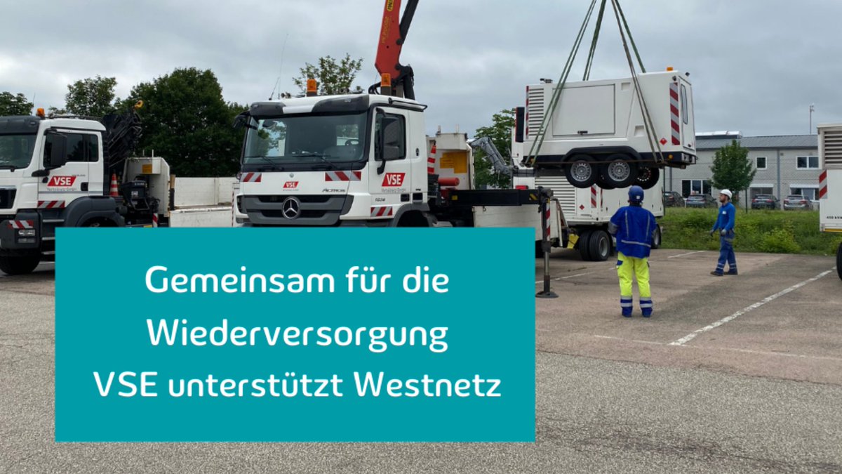 WestnetzGmbH's tweet photo. Gemeinsam gegen die #Flutkatastrophe &amp; für den Aufbau der Netzinfrastruktur. 🤝
Auch aus anderen @EON_de -Gesellschaften erhalten wir uneingeschränkte Unterstützung! @VSE_AG liefert 5 Notstromaggregate von Saarland ➡ Bitburg. 

Danke an alle Kolleg*innen im Einsatz! ❤ https://t.co/tWR3iOB89K