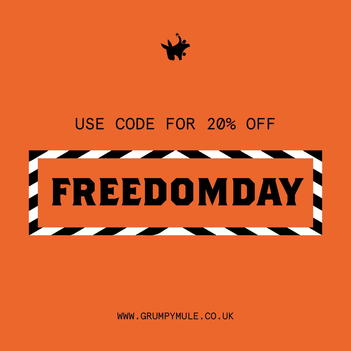 Today is the day. Life FINALLY starts getting back to normal, and here at Grumpy Mule we can’t wait.
 
To celebrate, use code FREEDOMDAY to get 20% off!
 
[Code valid until 23.59 on 19.07.2021]