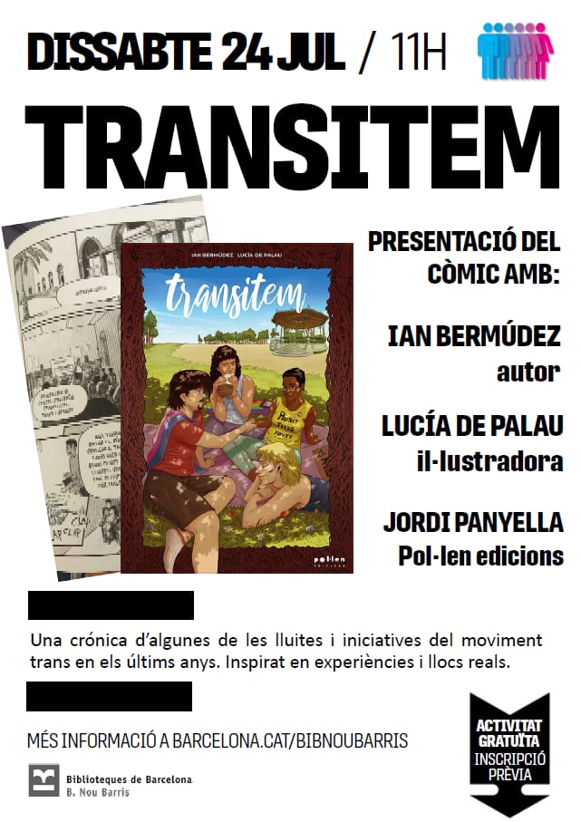 pol_lenedicions's tweet photo. #Activitats #Transitem #Transitamos es presenta a #Barcelona
Quan?
dissabte 24 juliol a la Biblioteca de Nou Barris
Amb @IanBermdez1 @luciadepalau Eric Sancho @TRANSformaSalut
i @jordipanye Pol·len https://t.co/cVAHzIOYEw https://t.co/kswHc1EaID