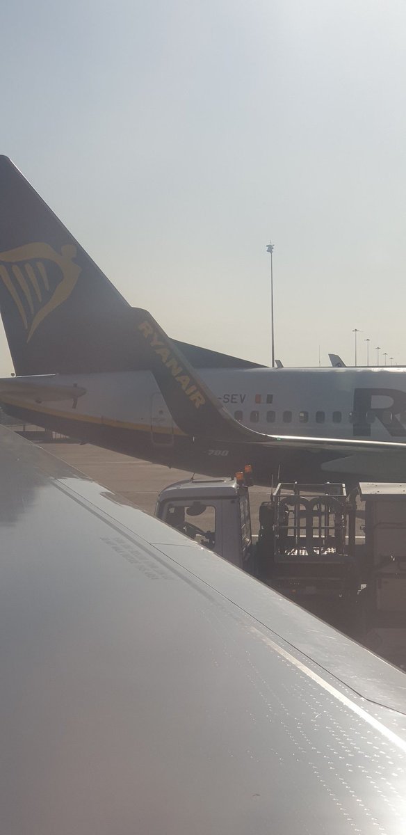 WeFlyEMA's tweet image. Just realised @Ryanair's only (to my knowledge) -700 (EI-SEV) is parked next to us, not sure where its heading but there's plenty of passengers waiting to board!