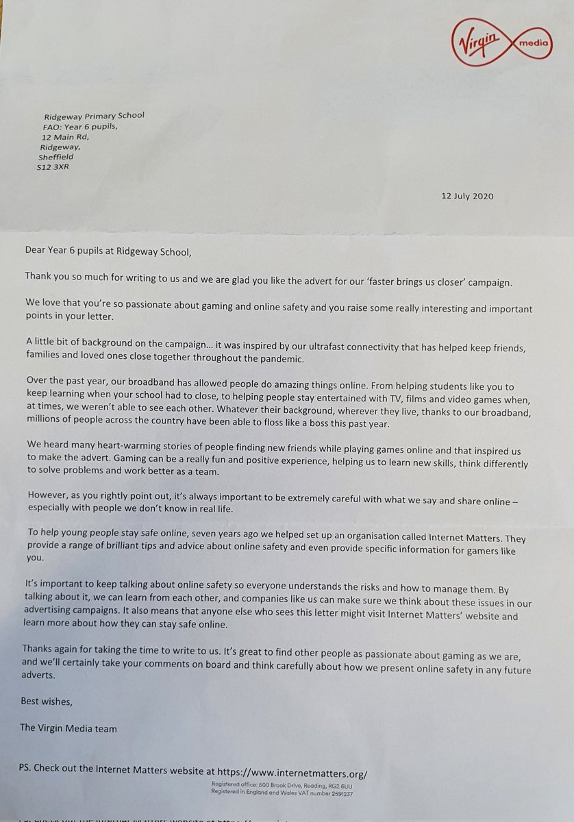 Thank you for the reply <a href="/virginmedia/">Virgin Media ❤️</a>, it meant a lot to the children.
<a href="/OnlineSafetyHub/">Traci Good 🌈 Chief i-venger</a>