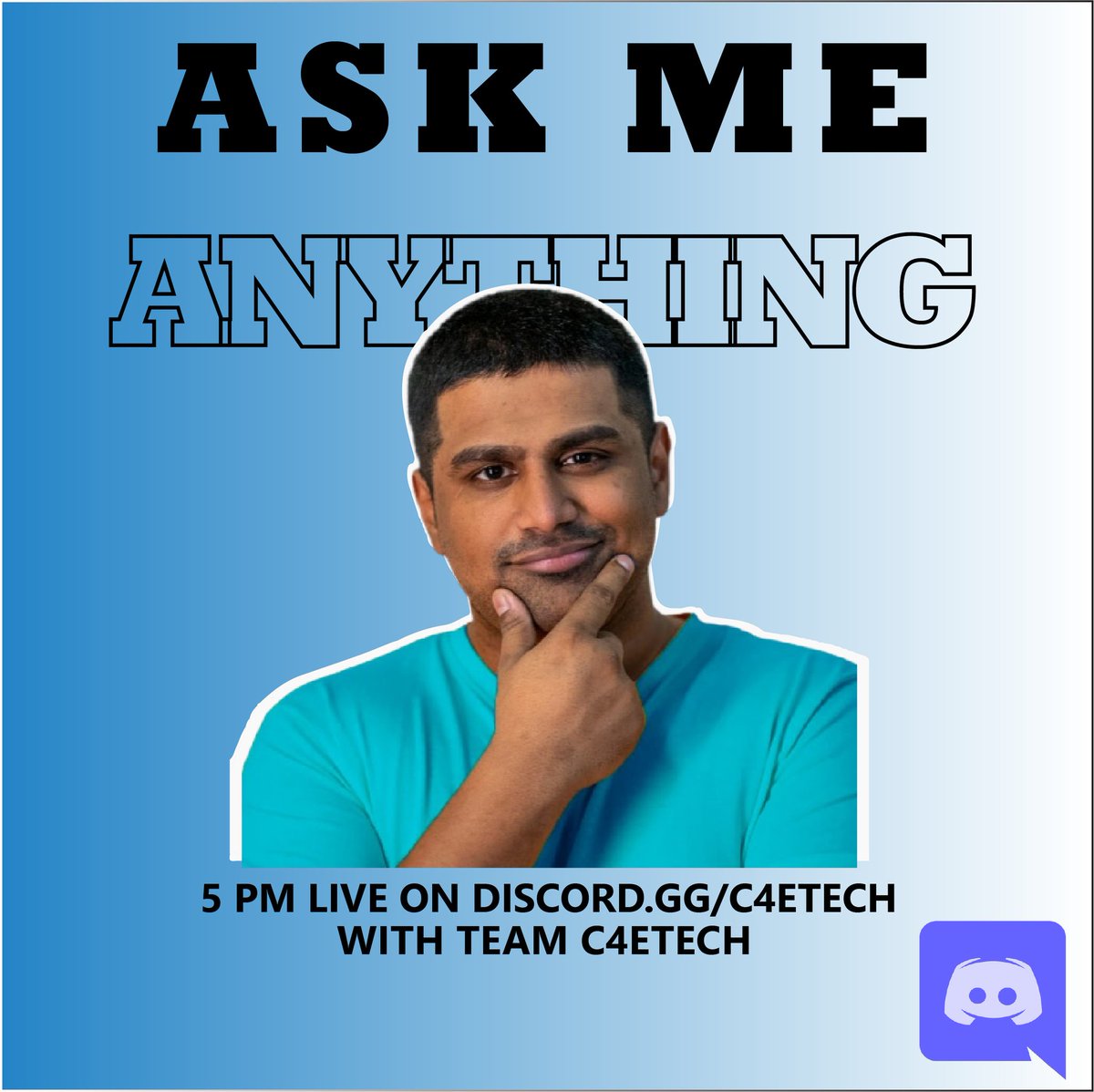 C4ETech's tweet photo. Guys!! #AshAnswers is back and this time we're doing it with the entire team! Exclusively on Discord.
See you guys at 5 P.M IST today !
Join here : https://t.co/WpOvr188Rb https://t.co/PcshuOKjYI