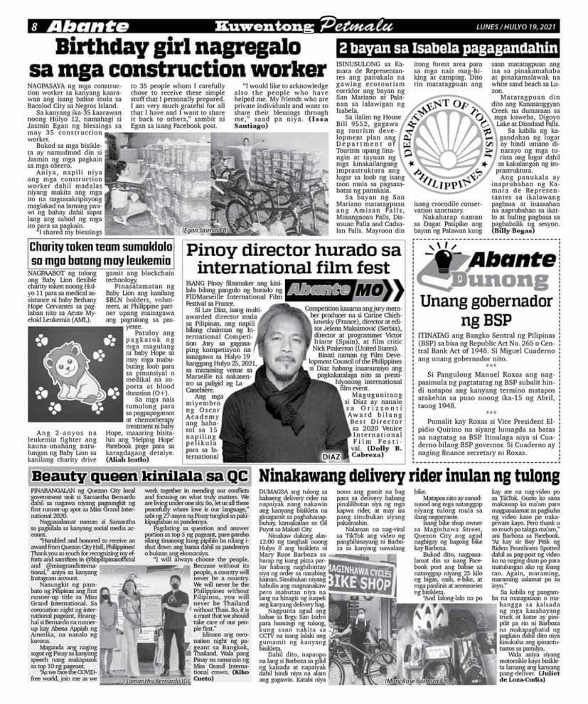 TheBabyLionCoin's tweet photo. “Hello guys I saw one of BabyLion Charity drives in Abante Tonite newspaper. So proud of it😊” -TG community member, ATTAM. 

$BLN spotted in a local newspaper! This is amazing. https://t.co/RlBt10U4T0