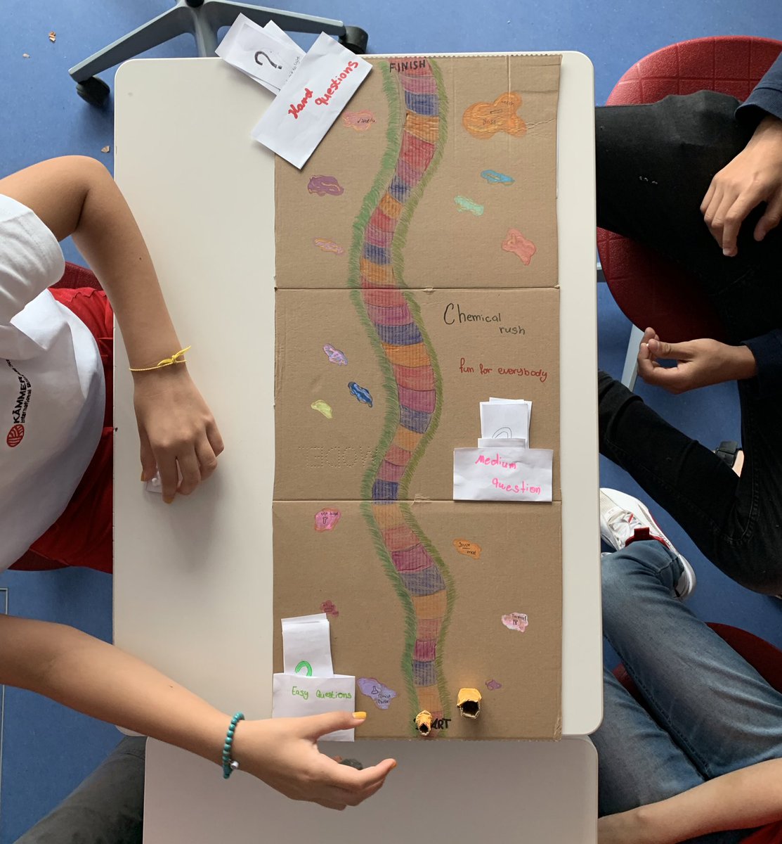 To round off year 6 NTW, students made their own chemistry themed boardgames. They came up with some excellent quiz questions and some hilarious rules🧪🧫👩🏽‍🔬 #KIBS