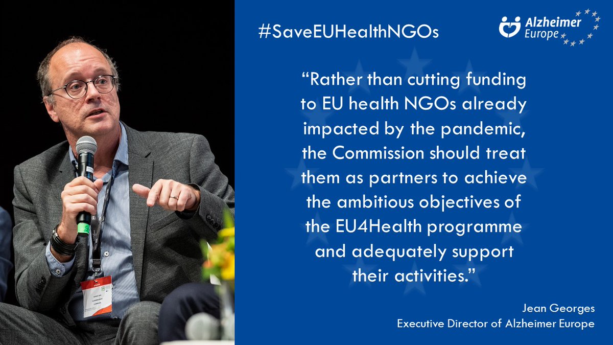 Alzheimer Europe (@alzheimereurope) on Twitter photo During the #COVID19 pandemic, EU Health NGOs need to be supported through the <a href="/EU_Health/">EU One Health</a> Programme #SaveEUHealthNGOs
bit.ly/AEresponse_EU4… During the #COVID19 pandemic, EU Health NGOs need to be supported through the <a href="/EU_Health/">EU One Health</a> Programme #SaveEUHealthNGOs
bit.ly/AEresponse_EU4…