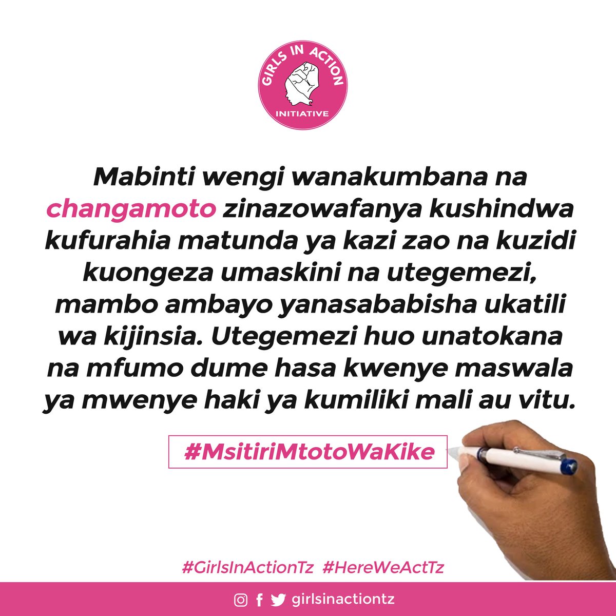 GIAInitiative's tweet photo. #MsitiriMtotoWaKike 
#GirlsInActionTz 
#HereWeActTz https://t.co/RsmcF43LH1