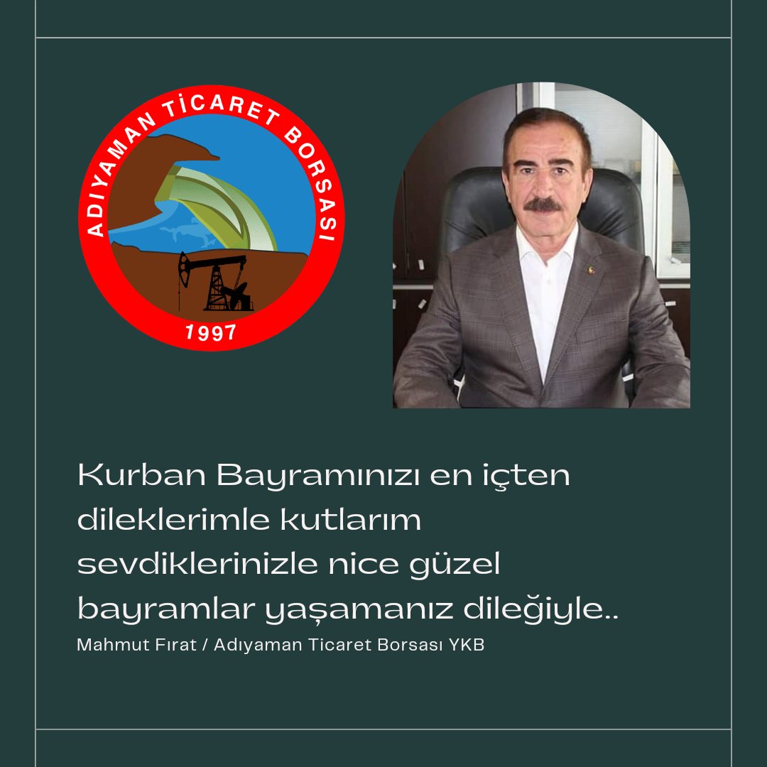 MAHMUTFIRAT11's tweet photo. #Kurban Bayramınızı en içten dileklerimle kutlarım sevdiklerinizle birlikte nice güzel bayramlar yaşamanız dileğiyle..
@tobbiletisim @rhisarciklioglu @zaferozogul https://t.co/zvApweV4xO