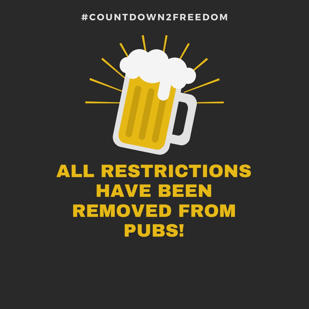 beerandpub's tweet photo. The day has finally arrived! Restrictions in pubs have been removed! 🍻 https://t.co/qFTK9Luw5I