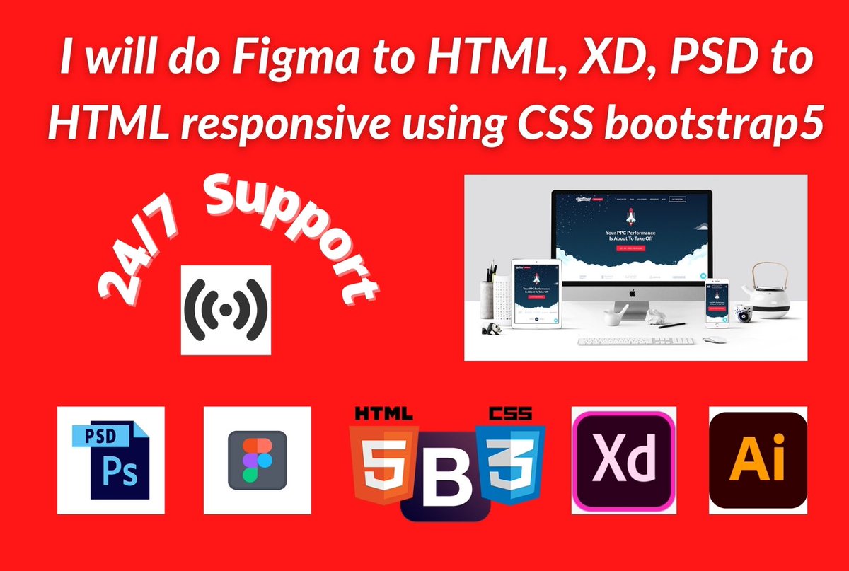 Designsprite_'s tweet image. I will convert Figma/xd/PSD to HTML responsive by CSS bootstrap5
Feature:
 Convert Figma, XD,PSD Responsive webpage
 Awesome Scroll animations
 Sketch to html conversion

portfolio:behance.net/Designsprite
See:bit.ly/3rgwEzK

#psdToHtmlTemplate #psdToHtmlConverter #figma