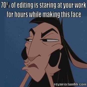 Whether it's photo/video editing, proof reading or even just analysing your design work, it's always the same focused yet perplexed stare and pout! 
😅😂😂
