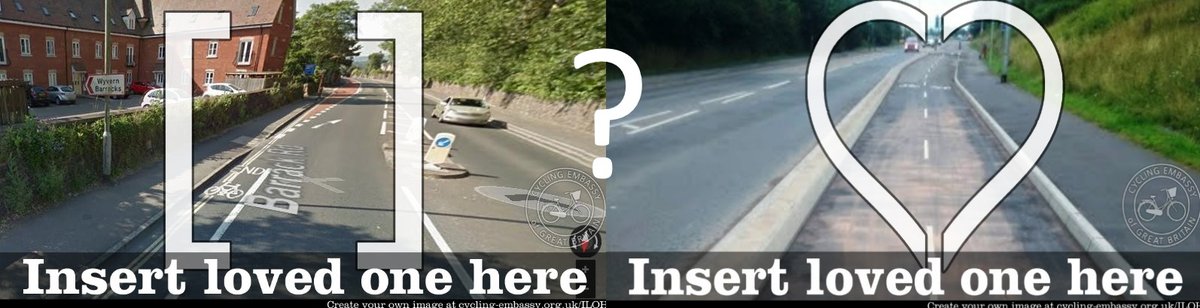 Spot the difference.
Where would you want your children and loved ones to be cycling?