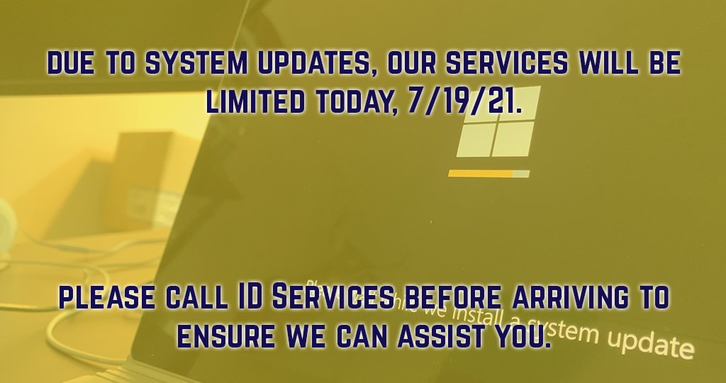 Some of our services will be offline today, 7/19/21, for updates. Please call us at (423)-439-8316 before stopping by to ensure we can assist you. Sorry for the inconvenience!